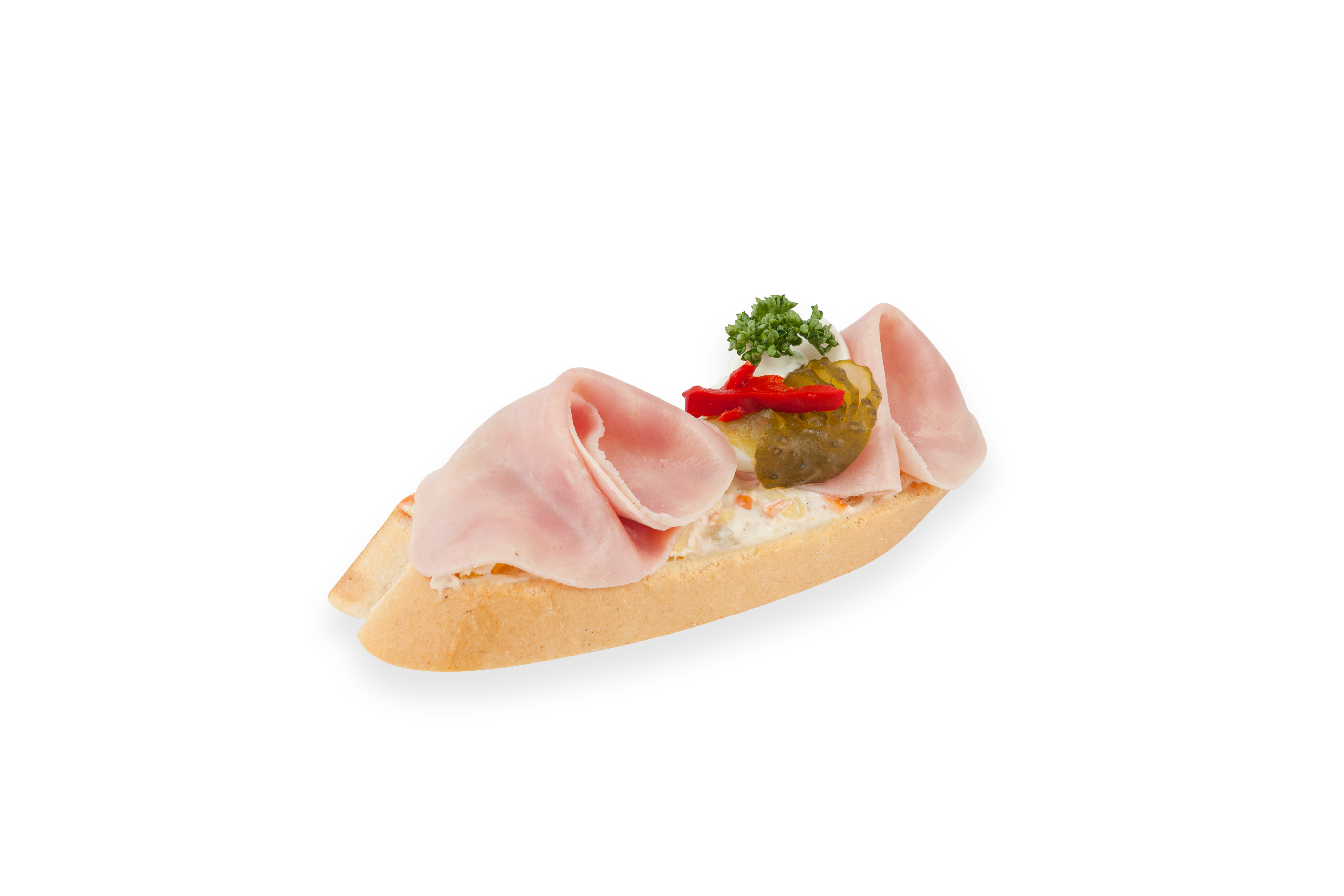 Chlebíček se šunkou a okurkou